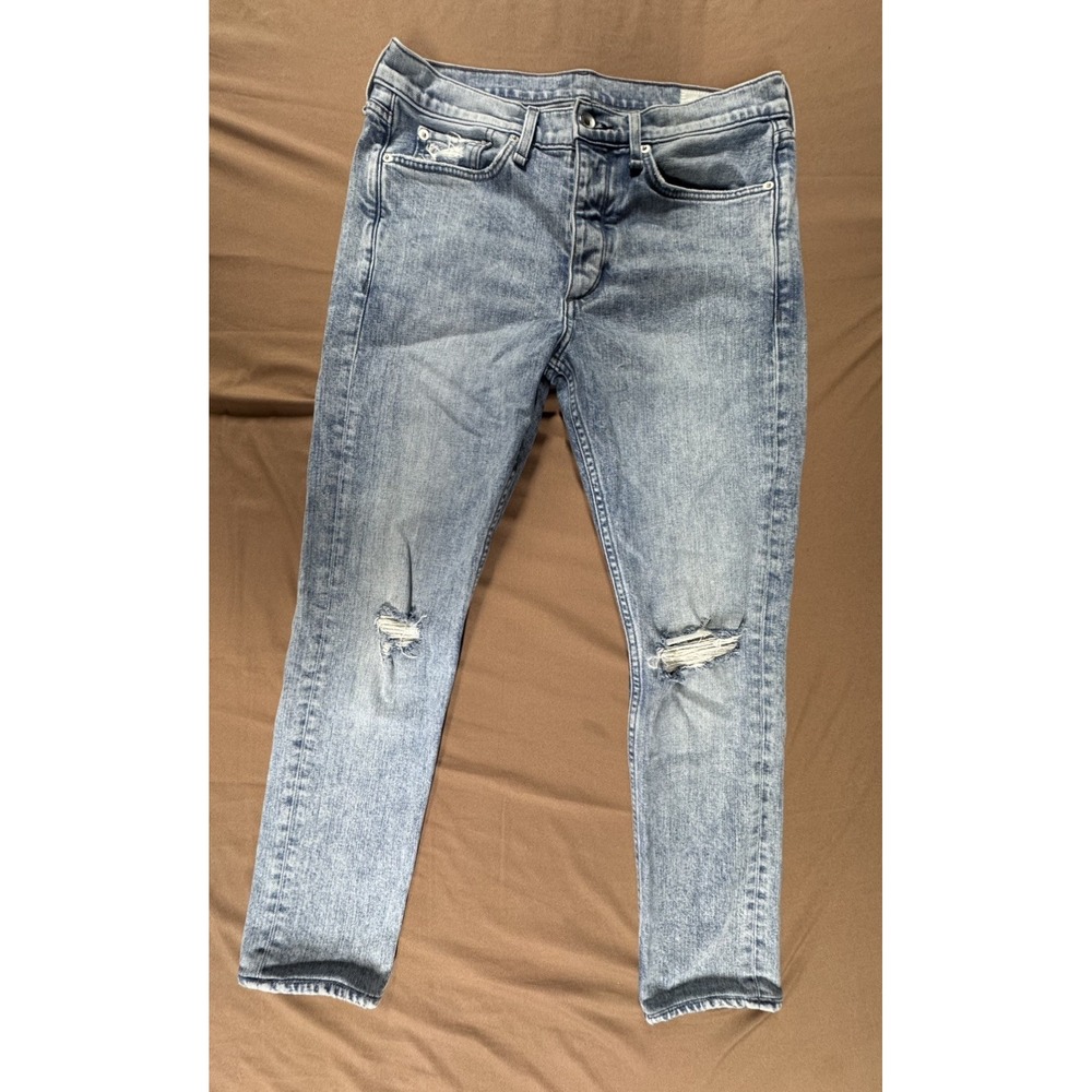 Rag & Bone Button Fly Extra Slim Jeans Fit 1 Distressed Denim USA Made Men 31